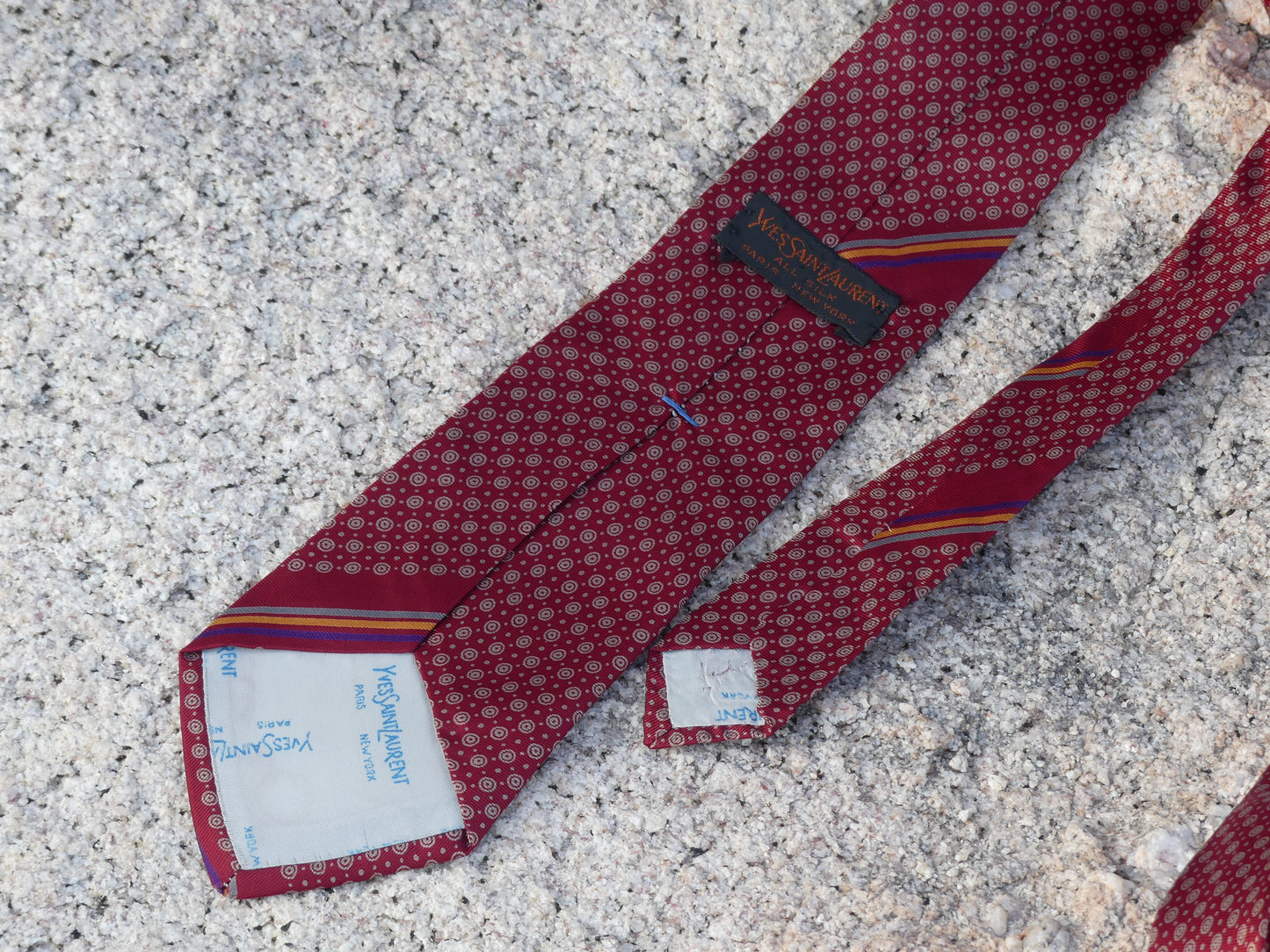 YVES SAINT LAURENT VINTAGE TIE RED - La Vague Vintage Shop 