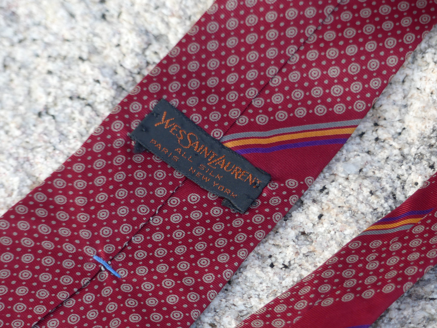 YVES SAINT LAURENT VINTAGE TIE RED - La Vague Vintage Shop 